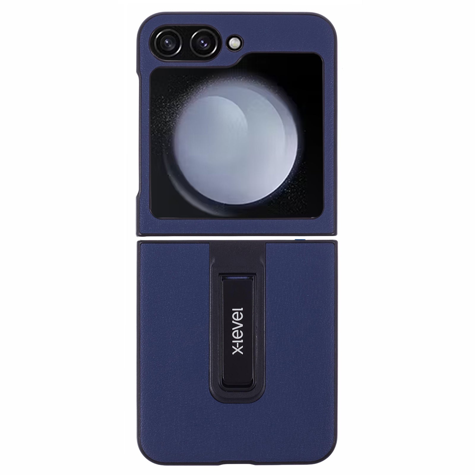 X-LEVEL For Samsung Galaxy Z Flip6 5G Magnetic Kickstand Folding Phone Case PU Leather Coated PC Cover - Dark Blue X-LEVEL For Samsung Galaxy Z Flip6 5G Magnetic Kickstand Folding Phone Case PU Leather Coated PC Cover - Dark Blue